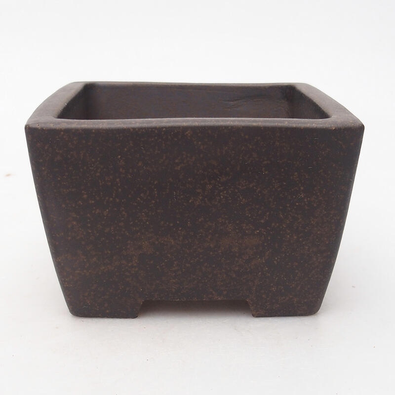 Bonsai bowl 10 x 10 x 6.5 cm, color brown ocher