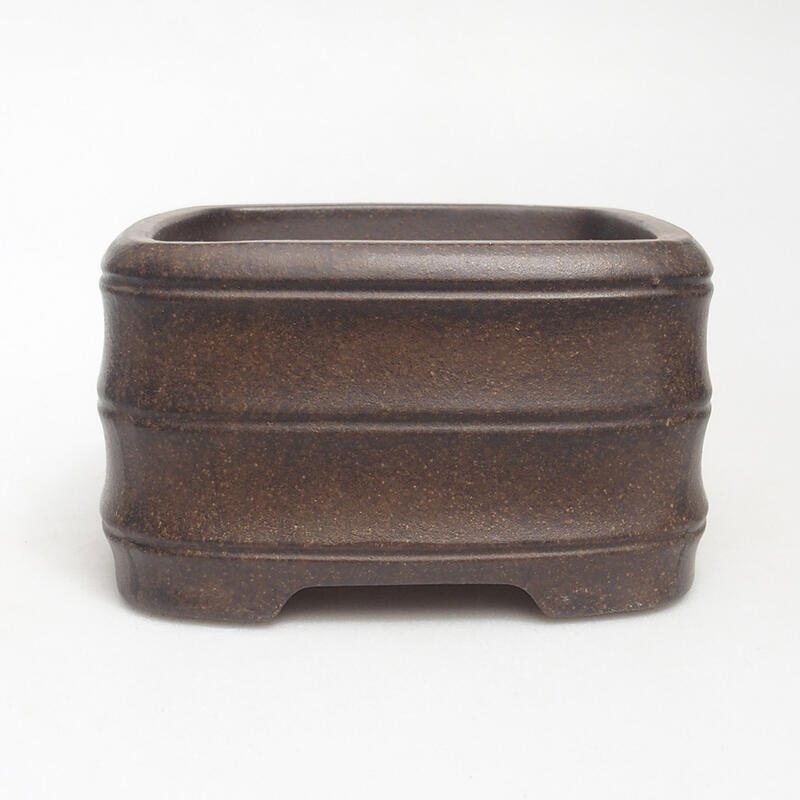 Bonsai bowl 11.5 x 11.5 x 6.5 cm, color brown ocher