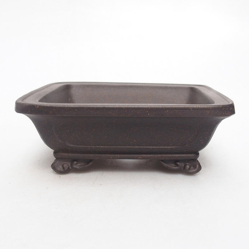 Bonsai bowl 12.5 x 11.5 x 4.5 cm, color brown ocher