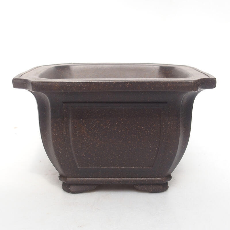 Bonsai bowl 12 x 12 x 7.5 cm, color brown ocher