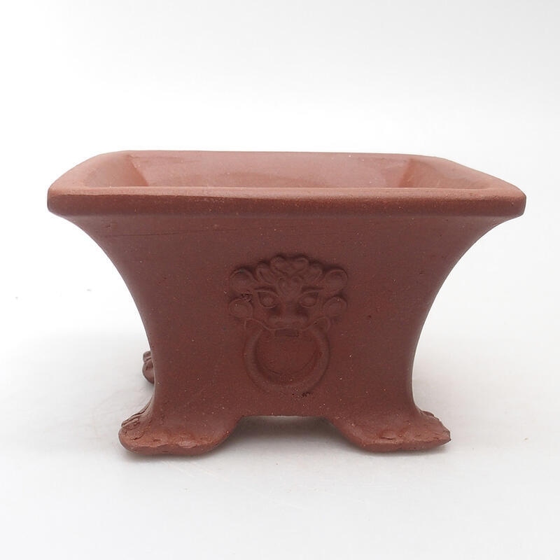 Bonsai bowl 12 x 12 x 7 cm, brick color