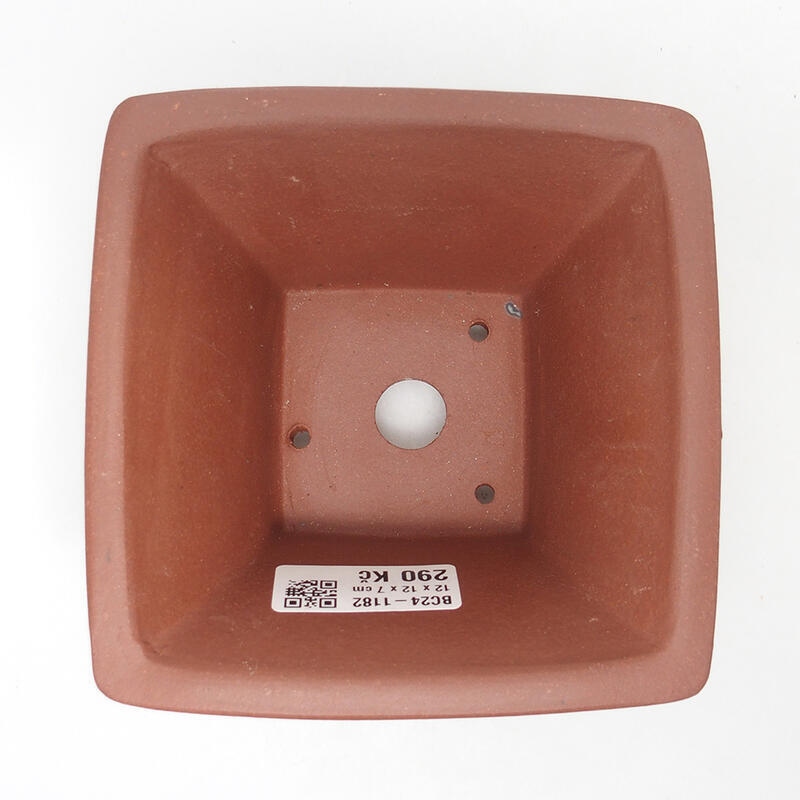 Bonsai bowl 12 x 12 x 7 cm, brick color