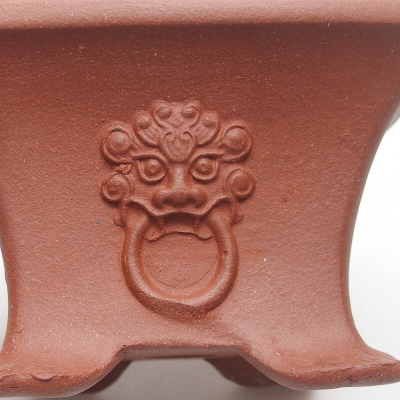 Bonsai bowl 12 x 12 x 7 cm, brick color