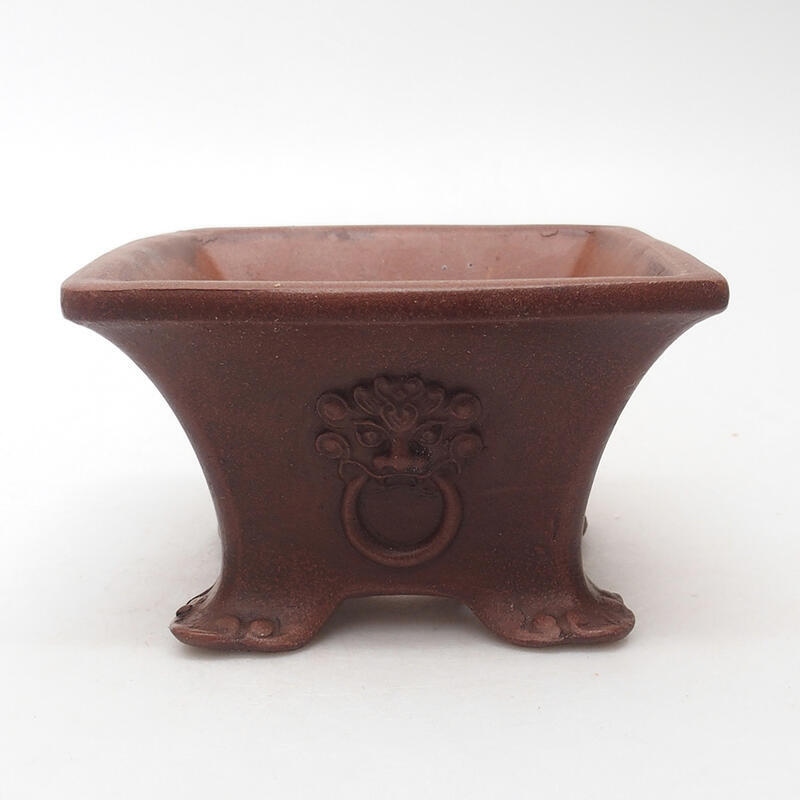 Bonsai bowl 12 x 12 x 7 cm, color brown