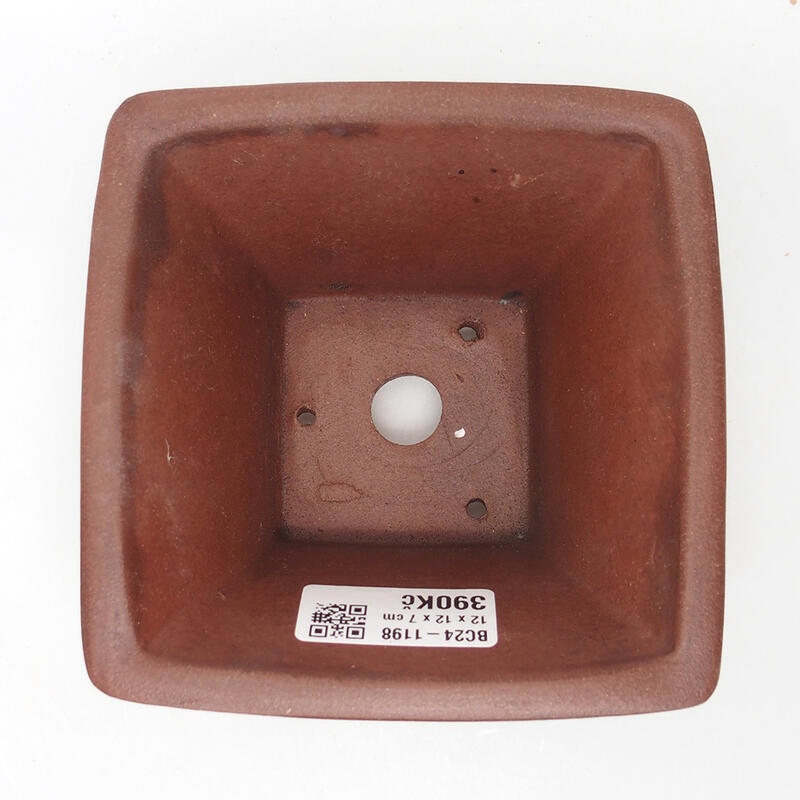 Bonsai bowl 12 x 12 x 7 cm, color brown