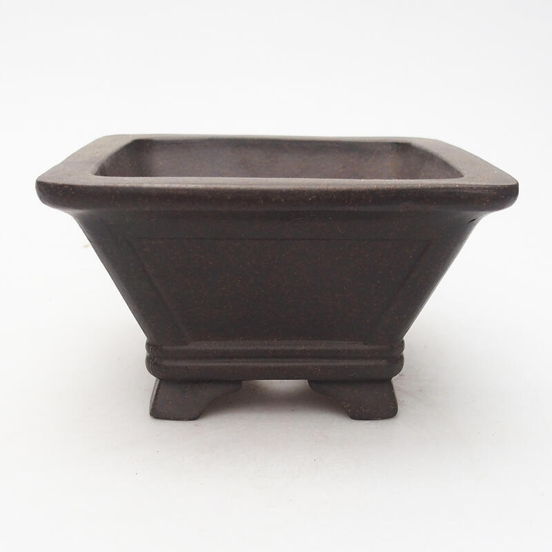 Bonsai bowl 12 x 12 x 7 cm, color brown ocher