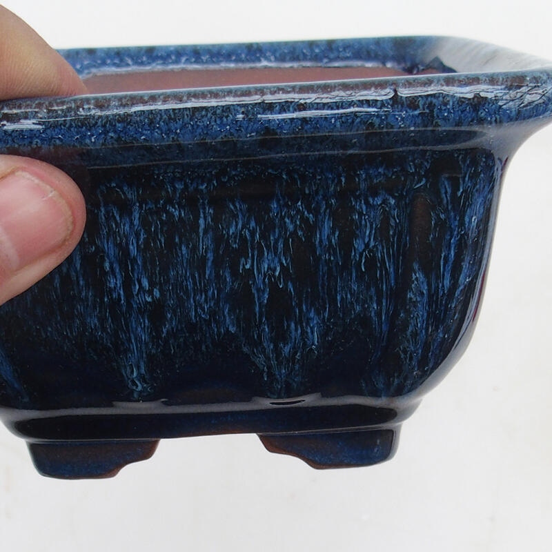 Bonsai bowl 12 x 12 x 7 cm, color blue