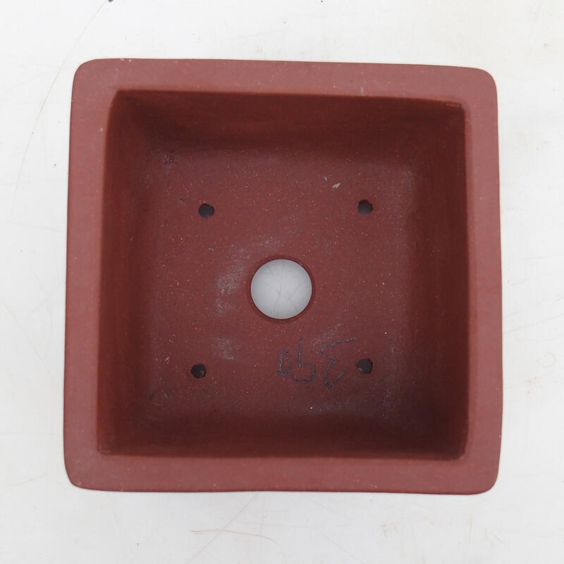 Bonsai bowl 12 x 12 x 8 cm, brick color