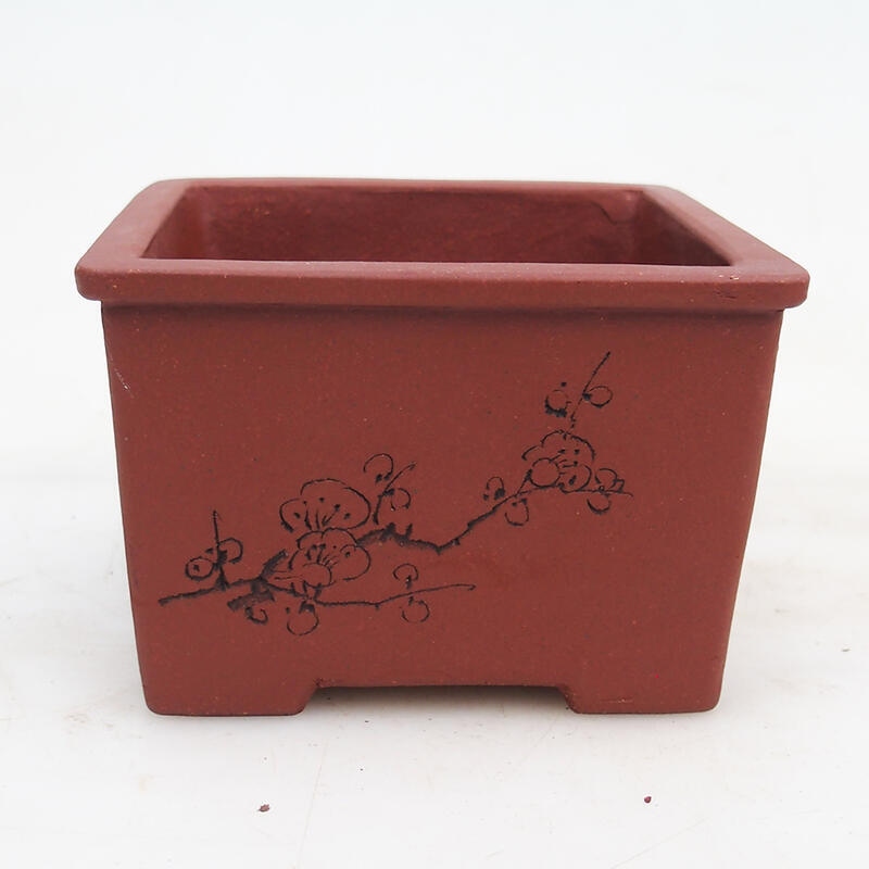 Bonsai bowl 12 x 12 x 8 cm, brick color