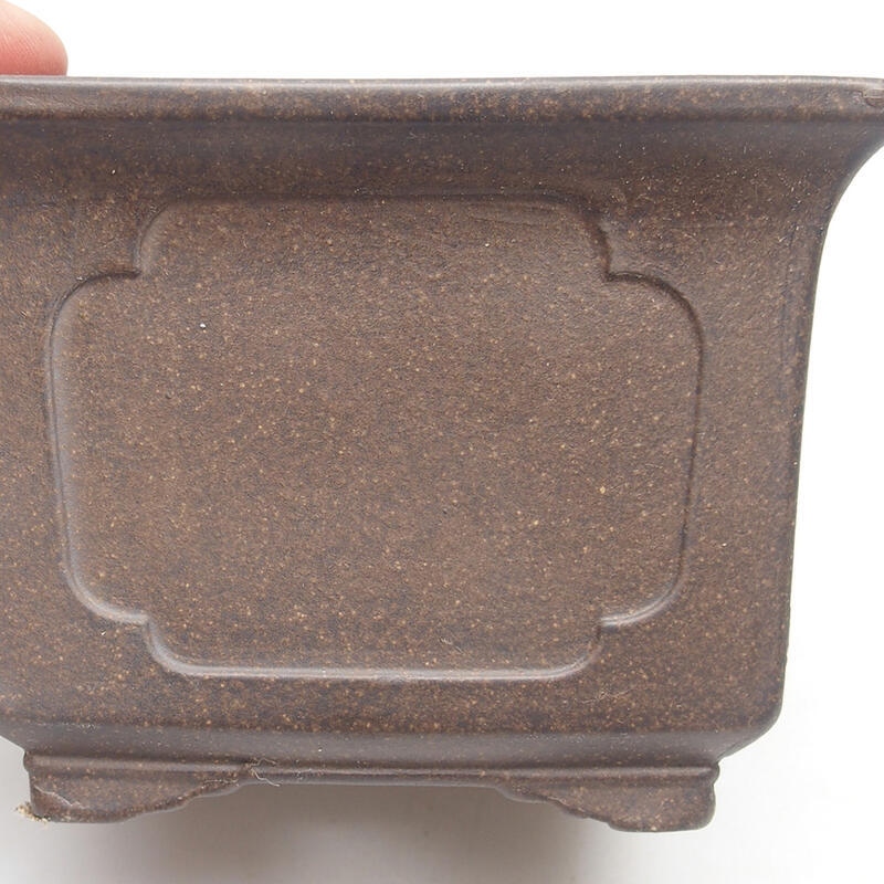 Bonsai bowl 12 x 12 x 9.5 cm, color brown ocher