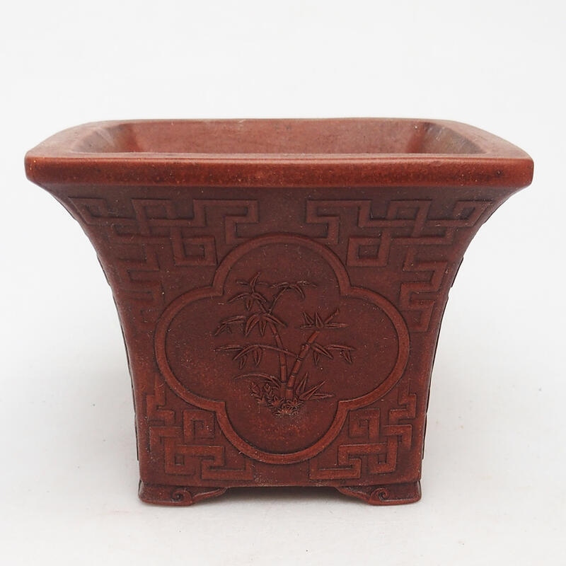 Bonsai bowl 12 x 12 x 9 cm, color brown