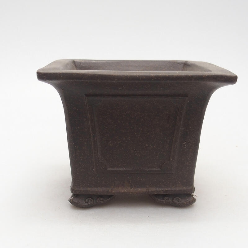 Bonsai bowl 12 x 12 x 9 cm, color brown ocher