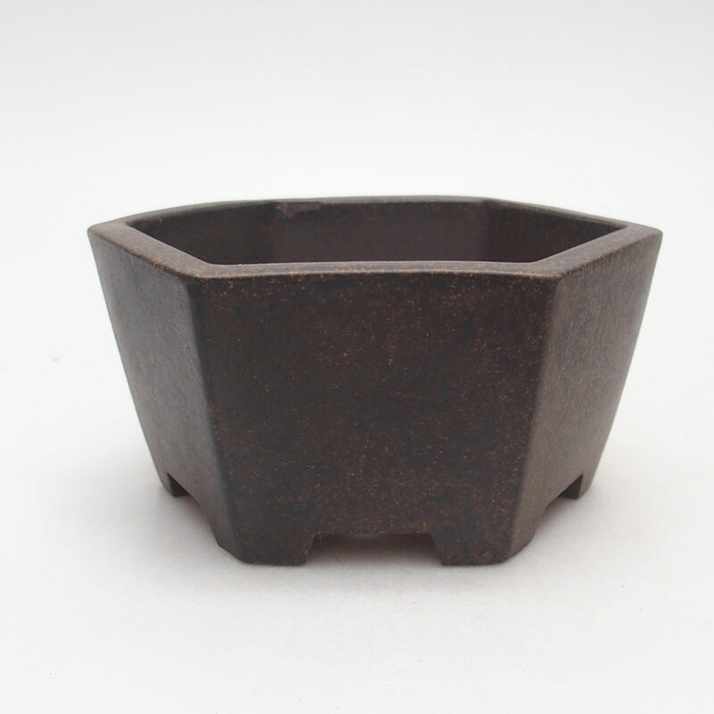 Bonsai bowl 13 x 11.5 x 6.5 cm, color brown ochre