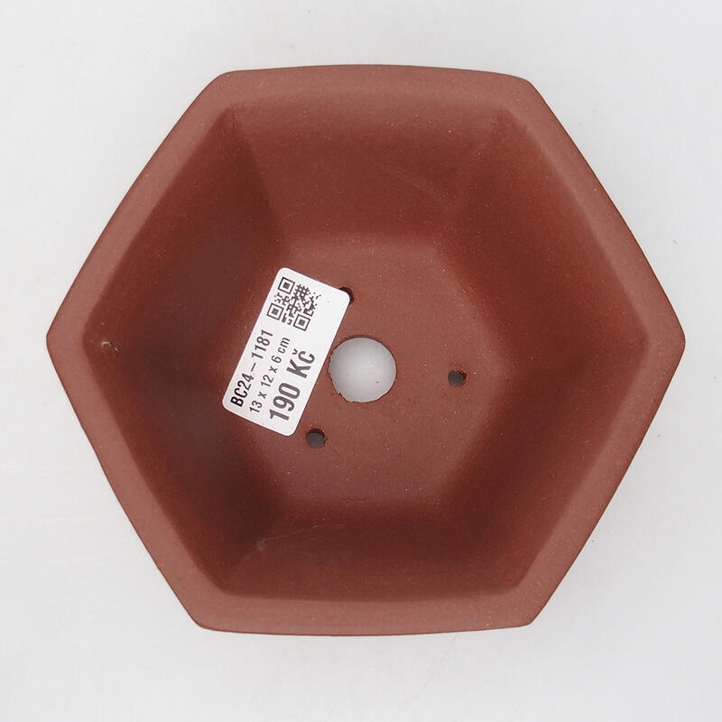 Bonsai bowl 13 x 12 x 6 cm, brick color