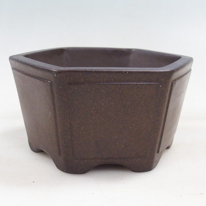 Bonsai bowl 13 x 12 x 7 cm, color brown ocher