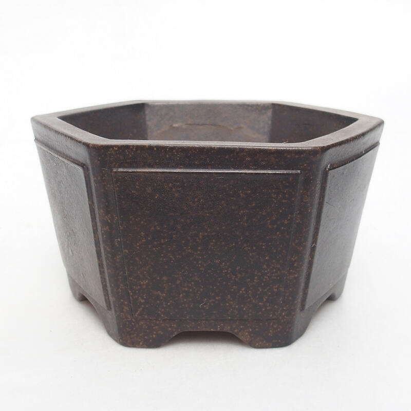 Bonsai bowl 13 x 12 x 7 cm, color brown ocher