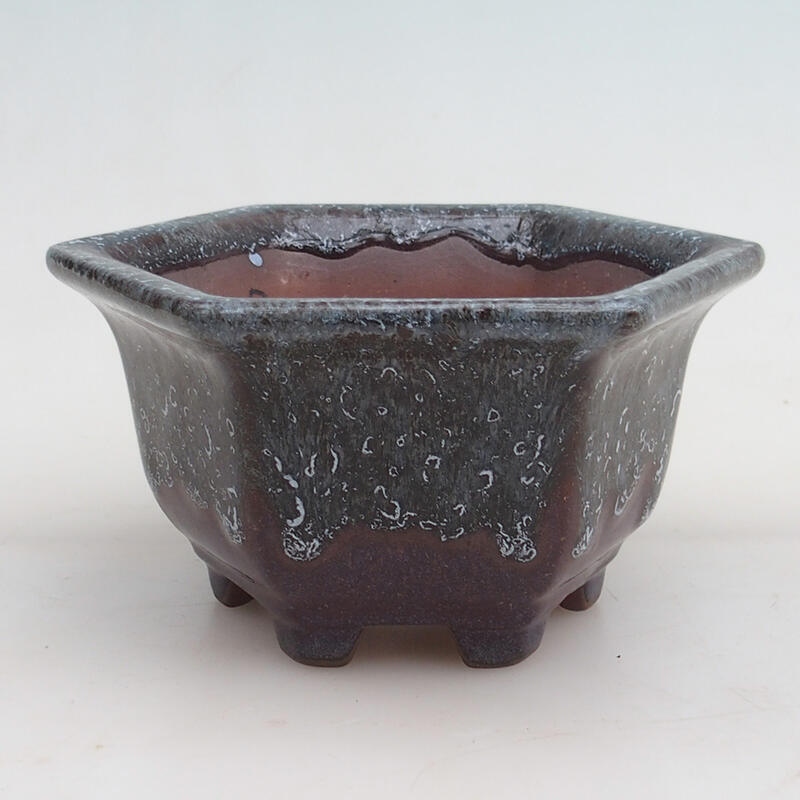 Bonsai bowl 13 x 12 x 7 cm, color burgundy