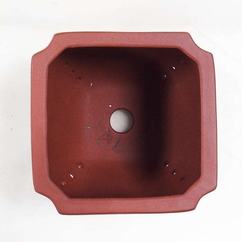 Bonsai bowl 13 x 13 x 10.5 cm, brick color