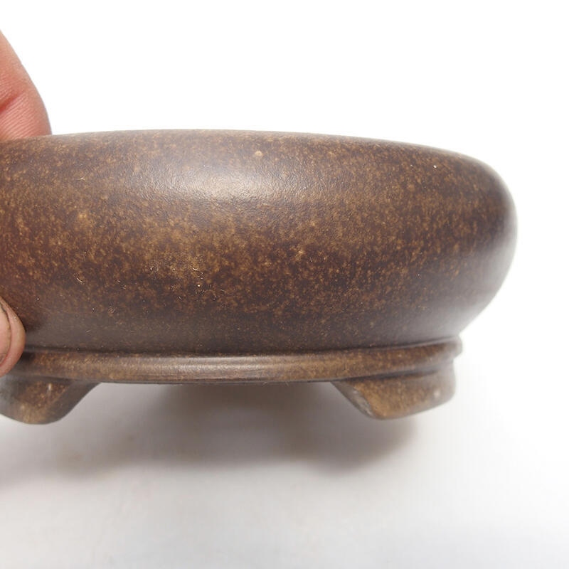 Bonsai bowl 13 x 13 x 4.5 cm, color brown ocher