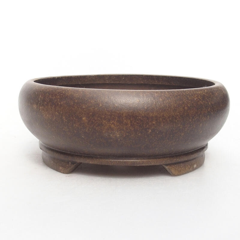 Bonsai bowl 13 x 13 x 4.5 cm, color brown ocher