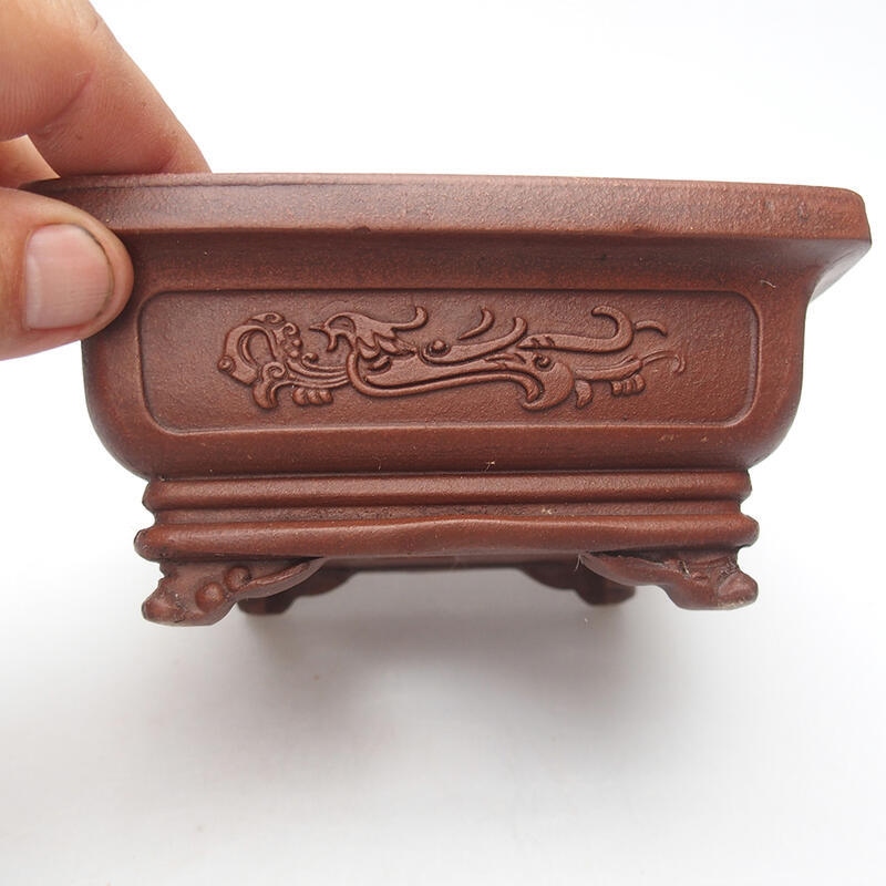 Bonsai bowl 13 x 13 x 6 cm, color brown