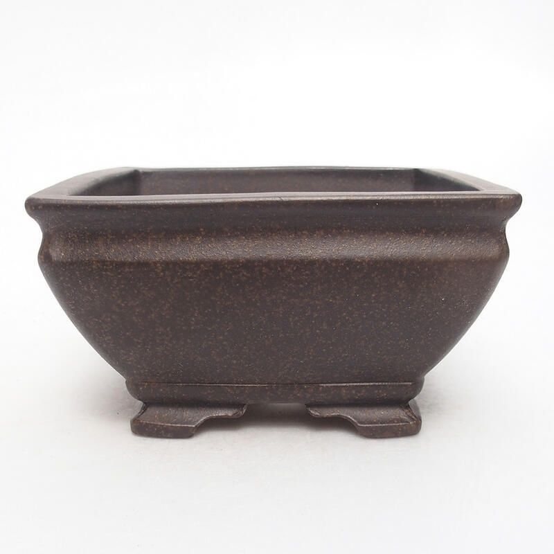 Bonsai bowl 13 x 13 x 7 cm, color brown ocher