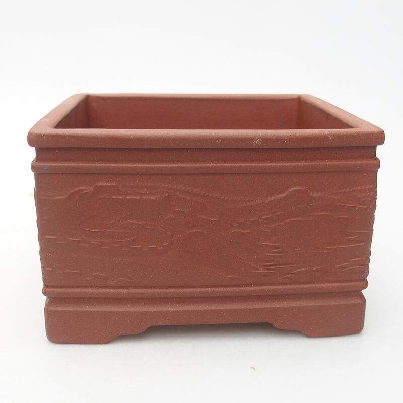 Bonsai bowl 13 x 13 x 8 cm, brick color