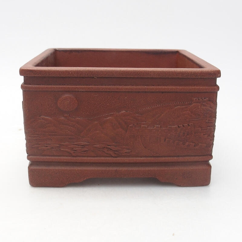 Bonsai bowl 13 x 13 x 8 cm, color brown