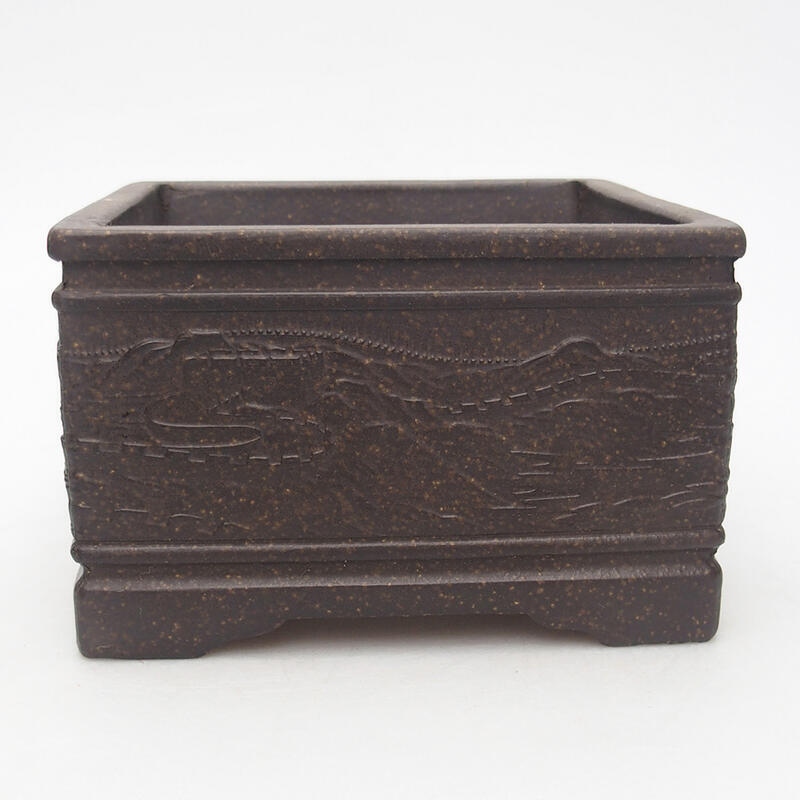 Bonsai bowl 13 x 13 x 8 cm, color brown ocher