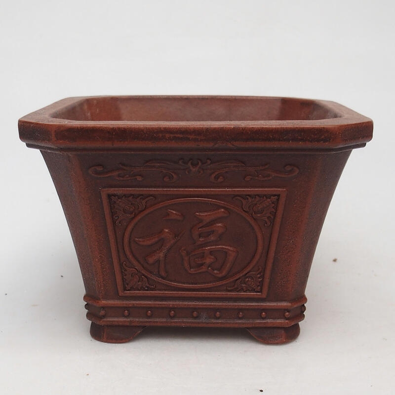 Bonsai bowl 13 x 13 x 9 cm, color brown