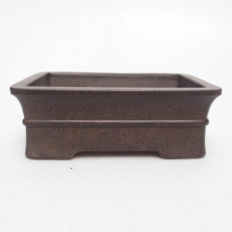 Bonsai bowl 14.5 x 11.5 x 4.5 cm, color brown ocher