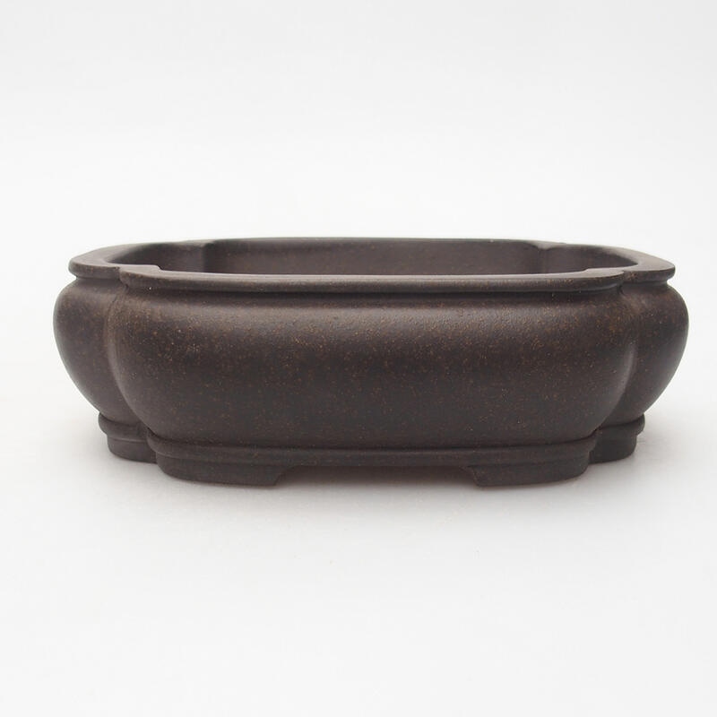 Bonsai bowl 14.5 x 11.5 x 4.5 cm, color brown ocher