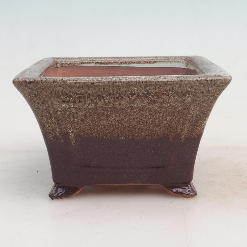 Bonsai bowl 14.5 x 14.5 x 8.5 cm, wine color