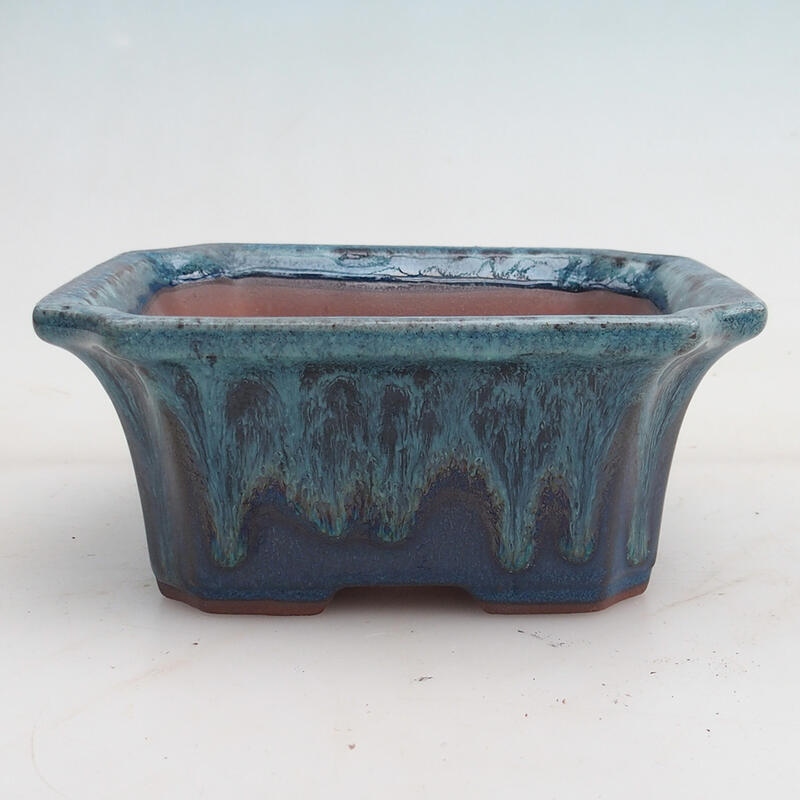 Bonsai bowl 14 x 12 x 6 x cm, color blue-white