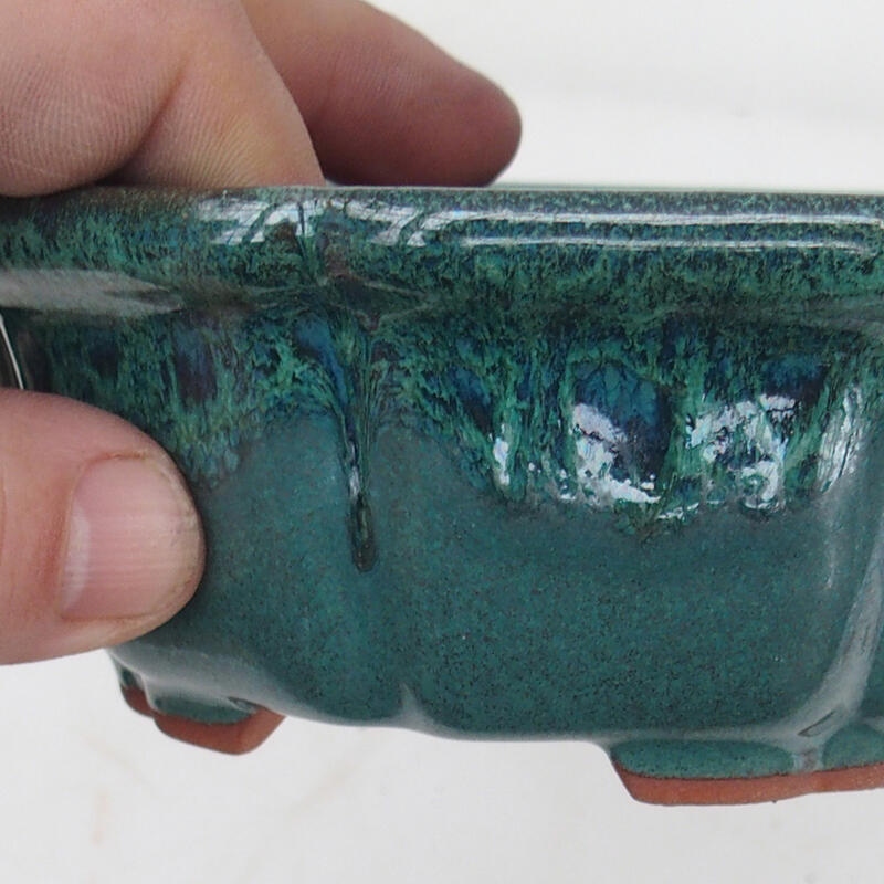 Bonsai bowl 14 x 14 x 5.5 cm, color green