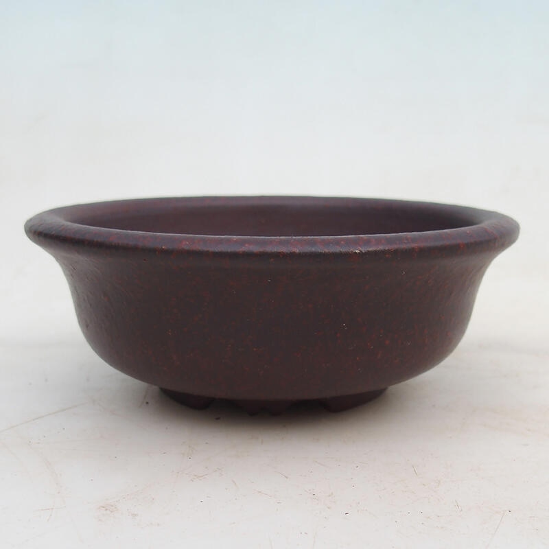 Bonsai bowl 14 x 14 x 5 cm, color brown-red