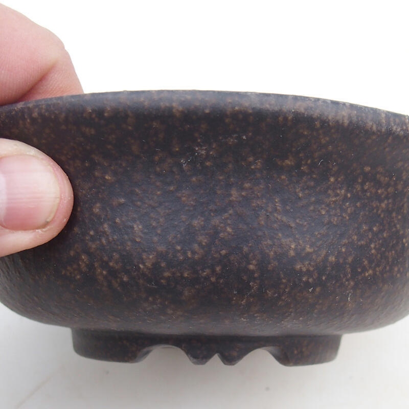 Bonsai bowl 14 x 14 x 5 cm, color brown ocher