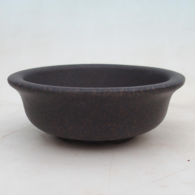 Bonsai bowl 14 x 14 x 5 cm, color brown ocher