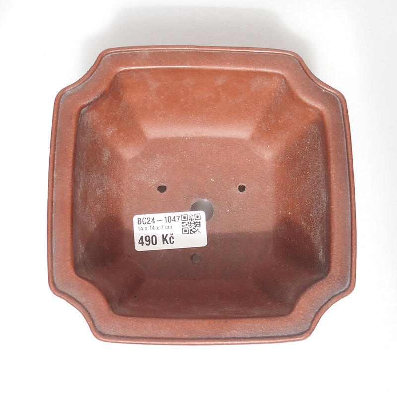 Bonsai bowl 14 x 14 x 7 cm, color brown