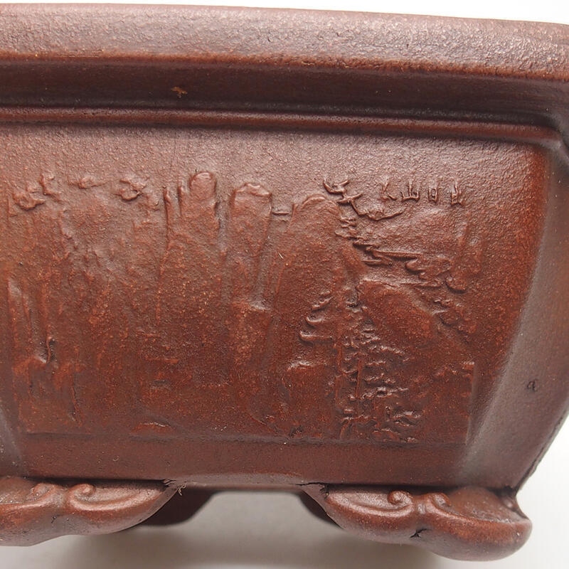 Bonsai bowl 14 x 14 x 7 cm, color brown