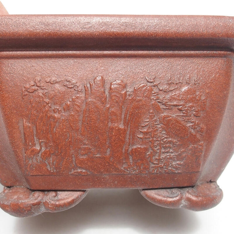 Bonsai bowl 14 x 14 x 7 cm, color brown