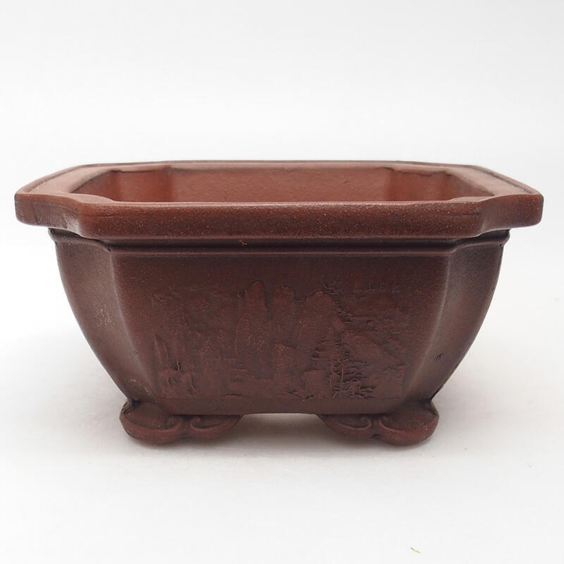 Bonsai bowl 14 x 14 x 7 cm, color brown