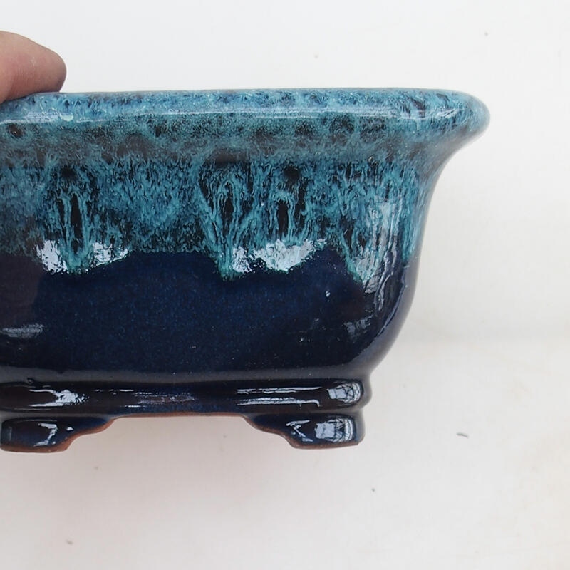 Bonsai bowl 14 x 14 x 8 cm, color blue