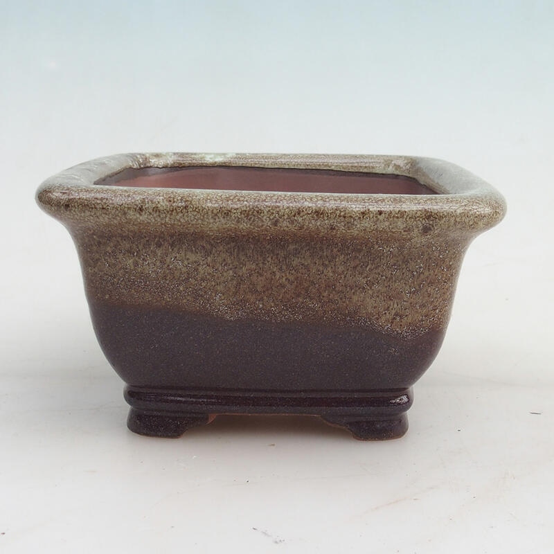 Bonsai bowl 14 x 14 x 8 cm, color burgundy