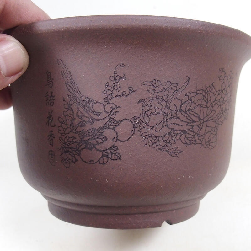 Bonsai bowl 14 x 14 x 9 cm, color brown