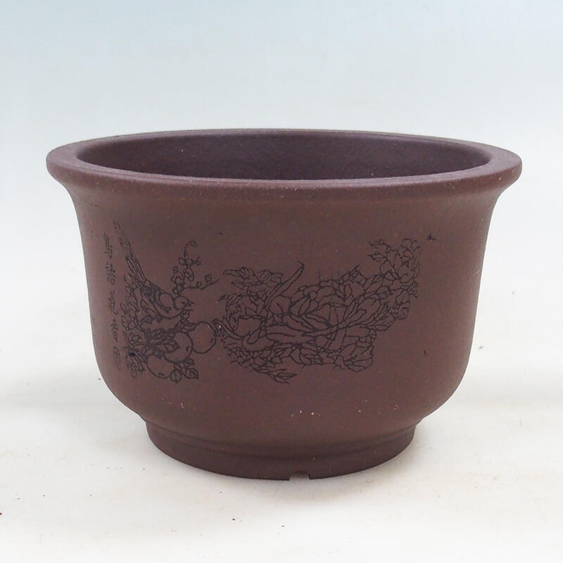 Bonsai bowl 14 x 14 x 9 cm, color brown