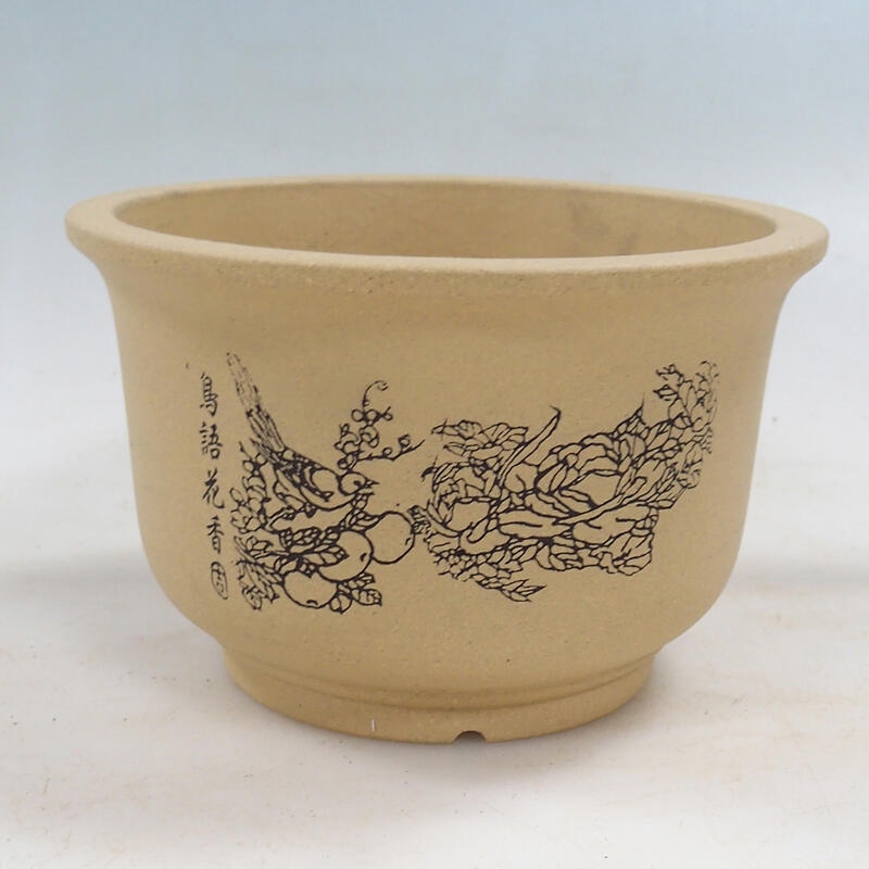 Bonsai bowl 14 x 14 x 9 cm, color ocher