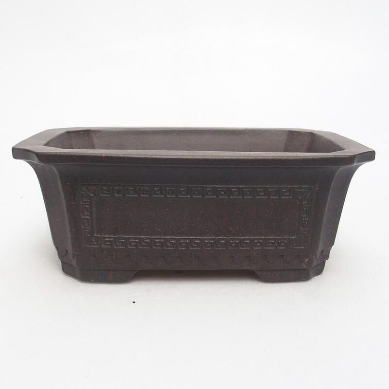 Bonsai bowl 15.5 x 10.5 x 5.5 cm, color brown ocher