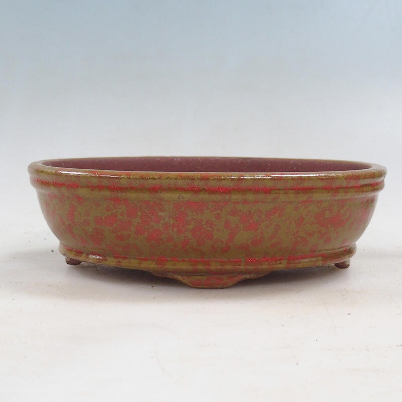 Bonsai bowl 15.5 x 11.5 x 4.5 cm, color ocher