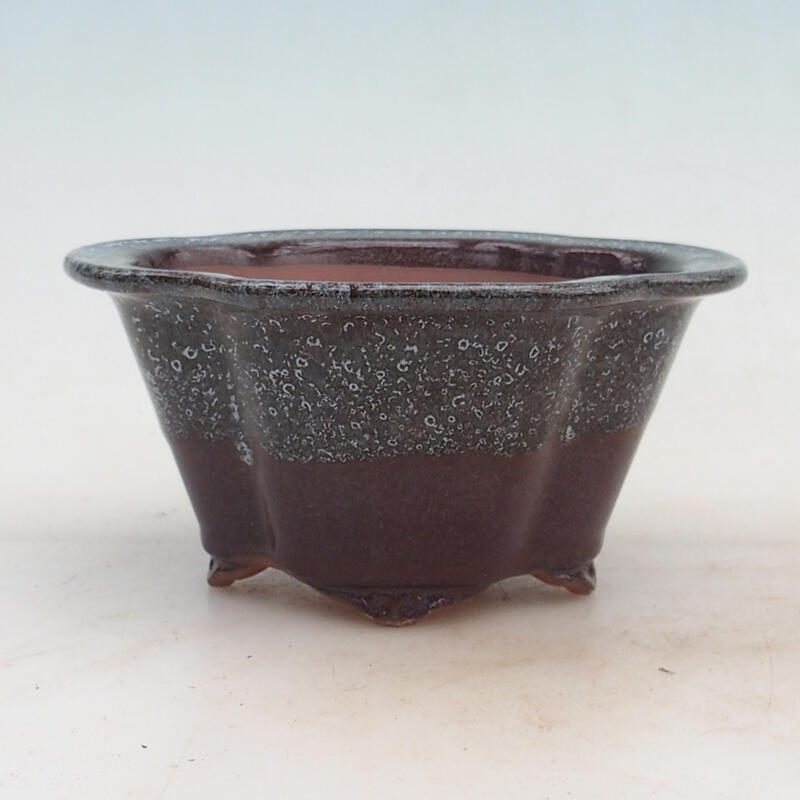 Bonsai bowl 15.5 x 13 x 7.5 cm, wine color